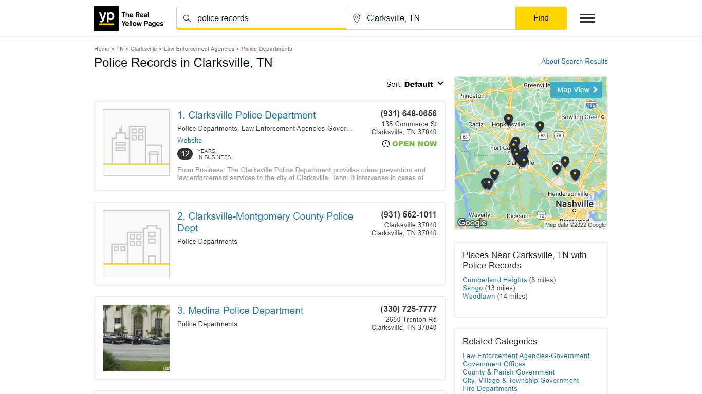 Police Records in Clarksville, TN with Reviews - YP.com